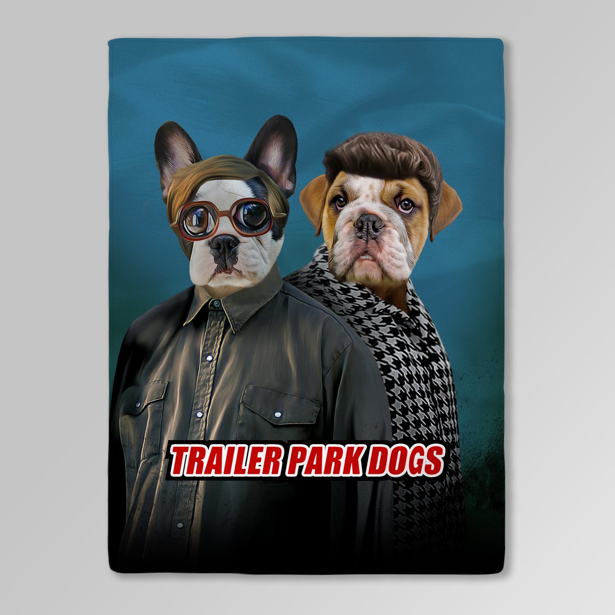 &#39;Trailer Park Dogs 2&#39; Manta personalizada para 2 mascotas 