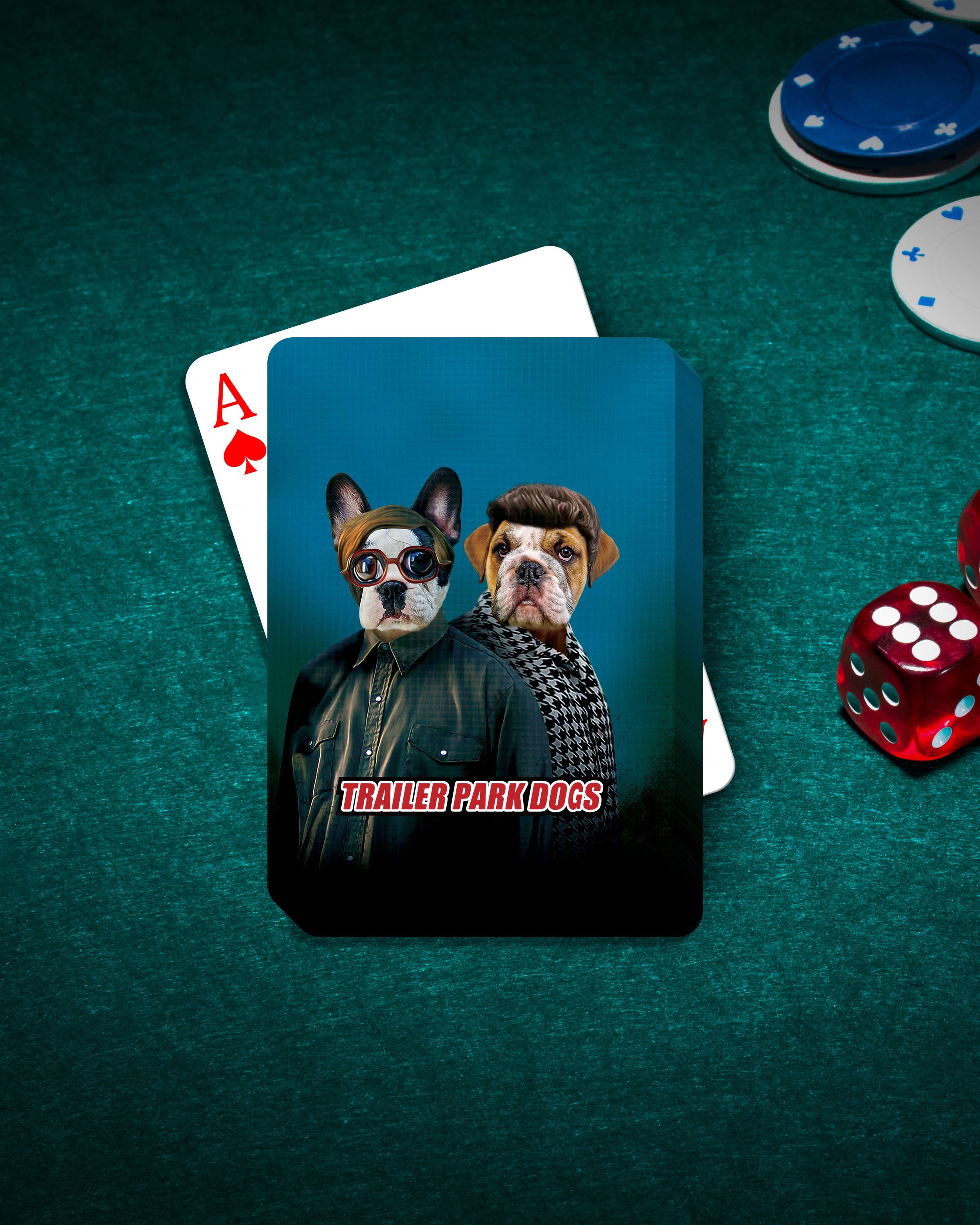 &#39;Trailer Park Dogs 2&#39; Personalized 2 Pet Playing Cards