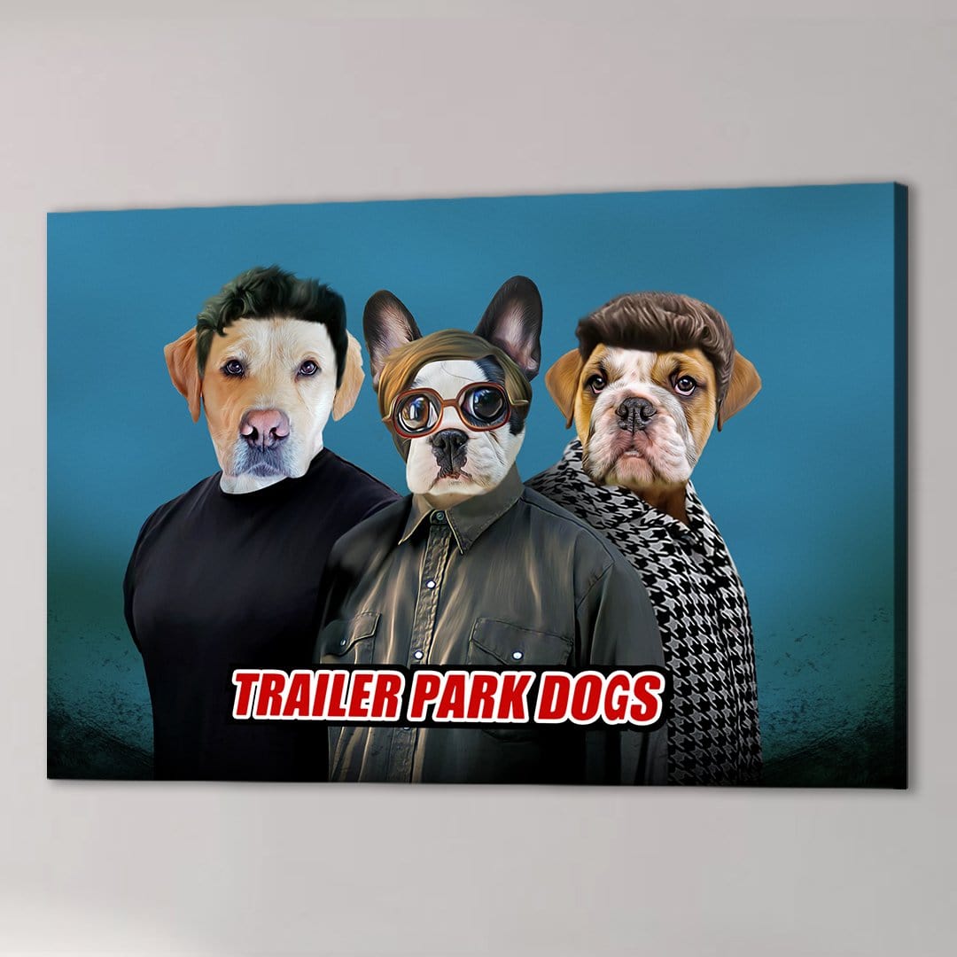 &#39;Trailer Park Dogs 3&#39; Personalized 3 Pet Canvas