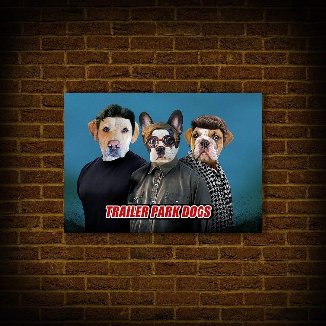 Póster Personalizado para 3 mascotas &#39;Trailer Park Dogs 3&#39;