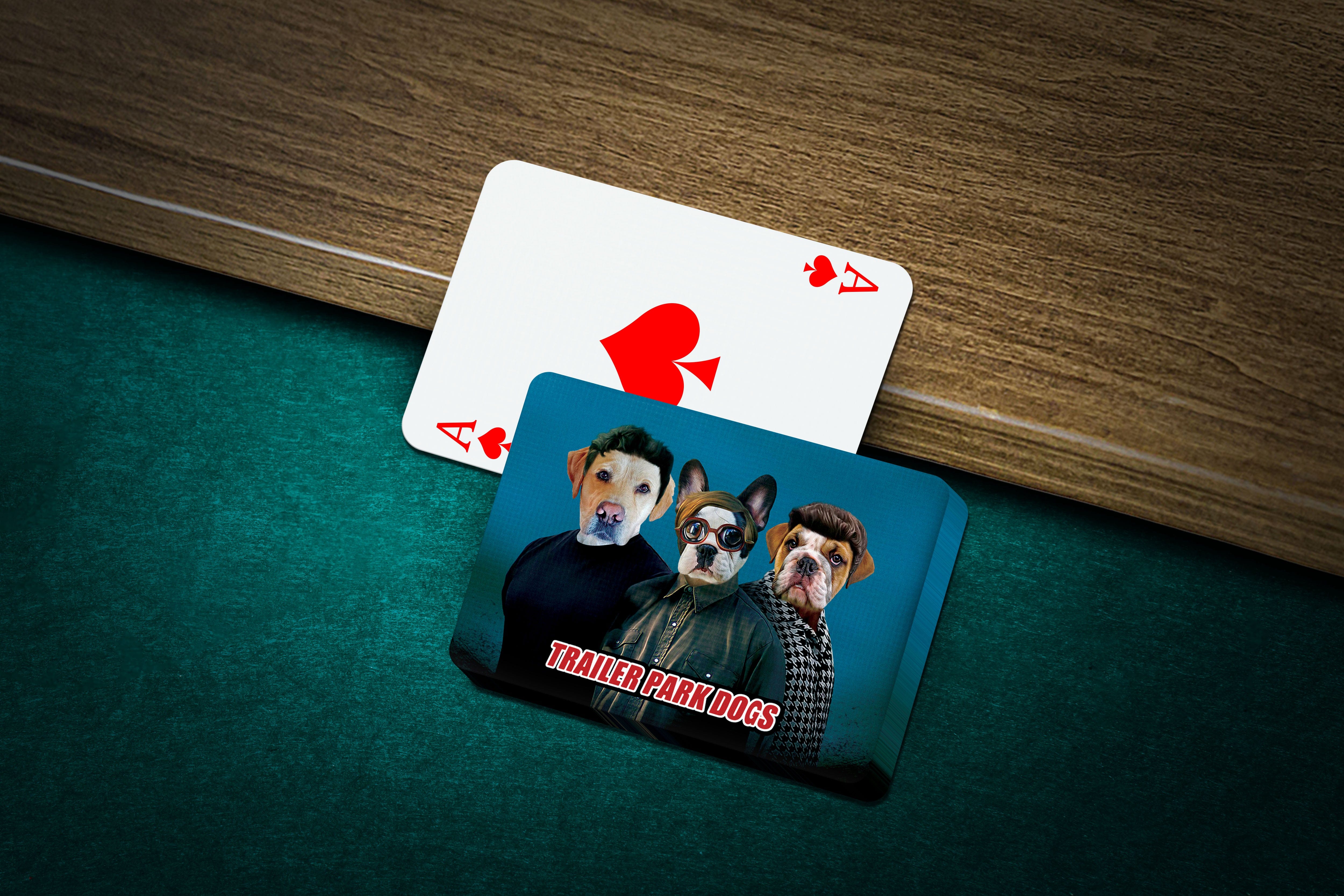 &#39;Trailer Park Dogs 3&#39; Personalized 3 Pet Playing Cards