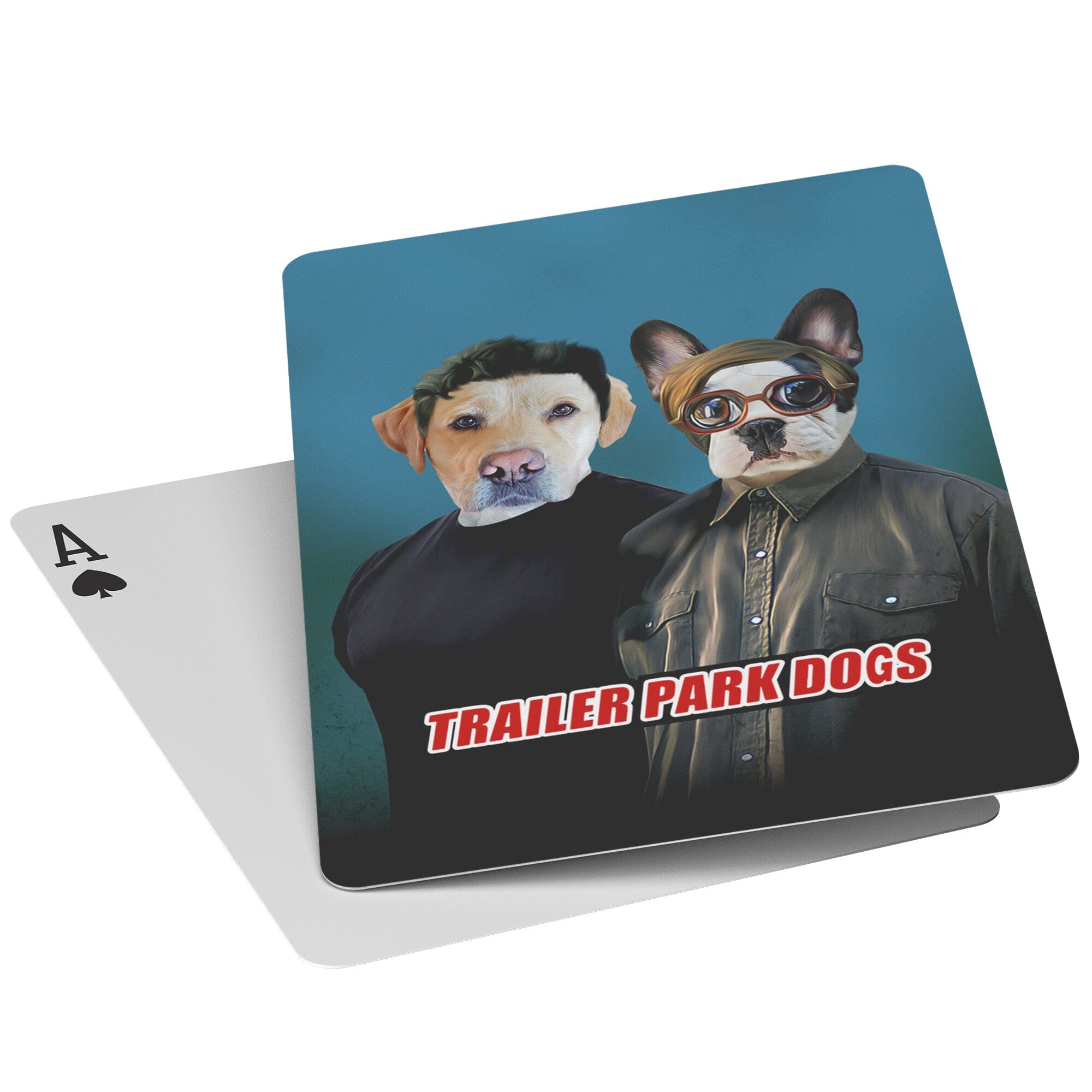 &#39;Trailer Park Dogs&#39; Personalized 2 Pet Playing Cards