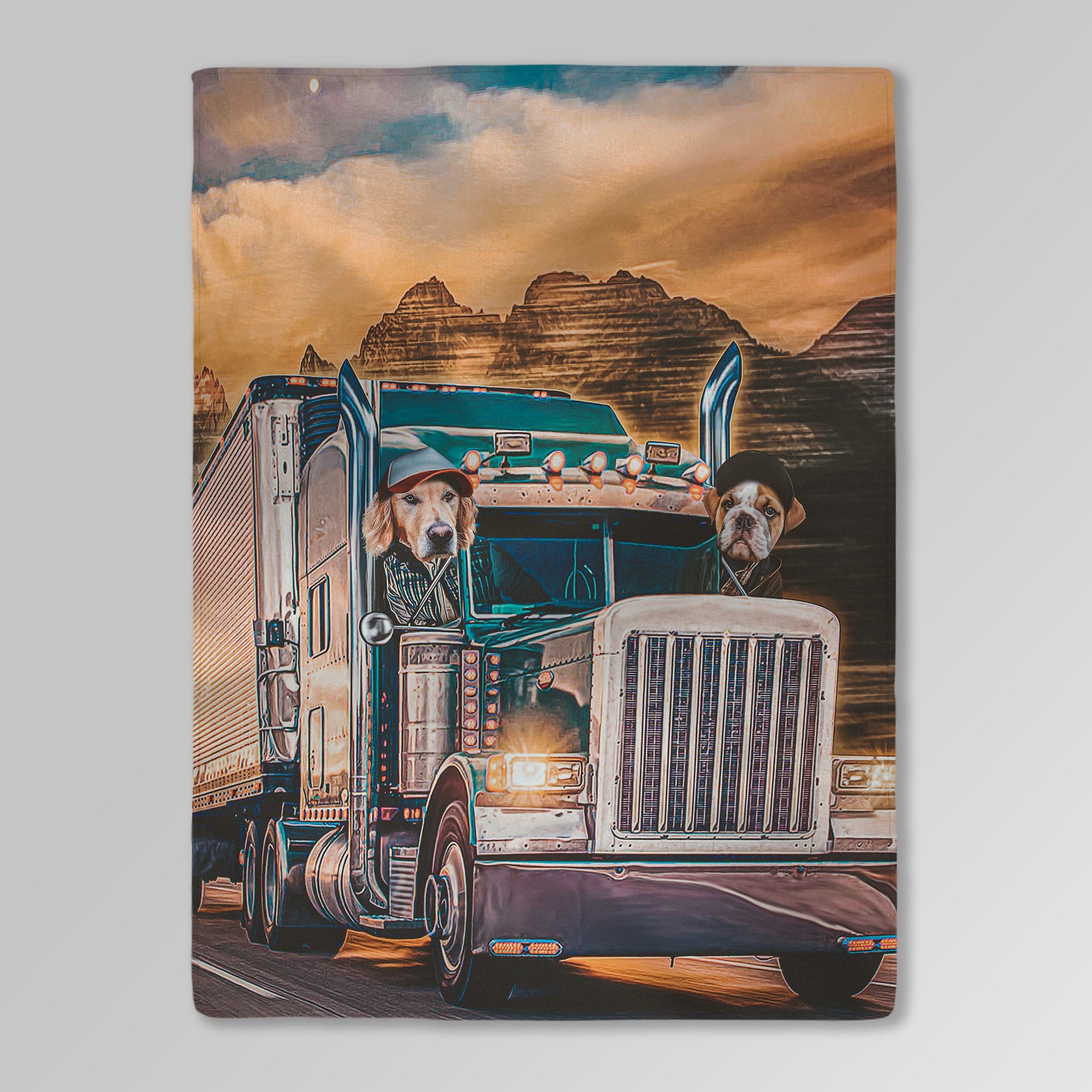 &#39;The Truckers&#39; Personalized 2 Pet Blanket