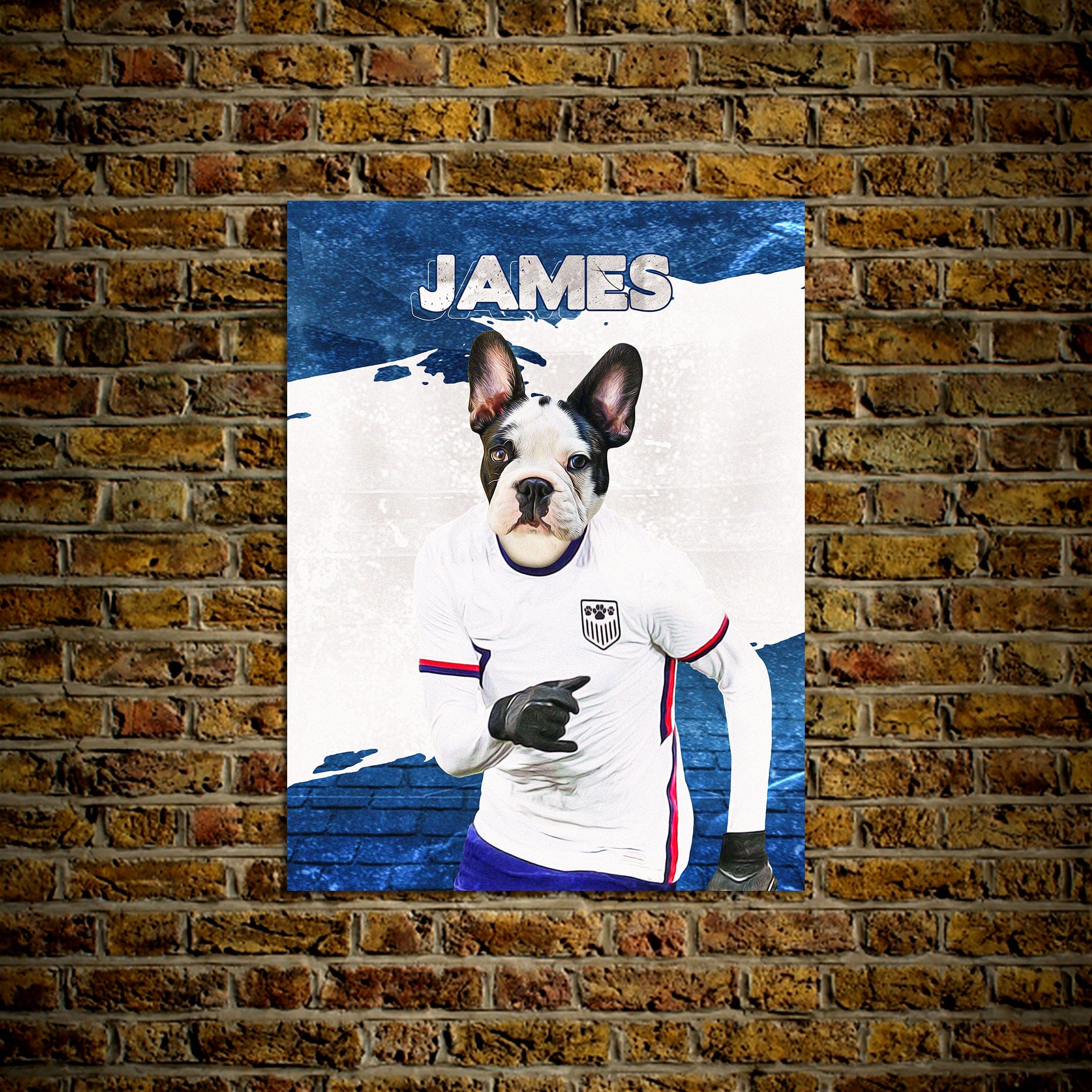 &#39;USA Doggos Soccer&#39; Personalized Pet Poster