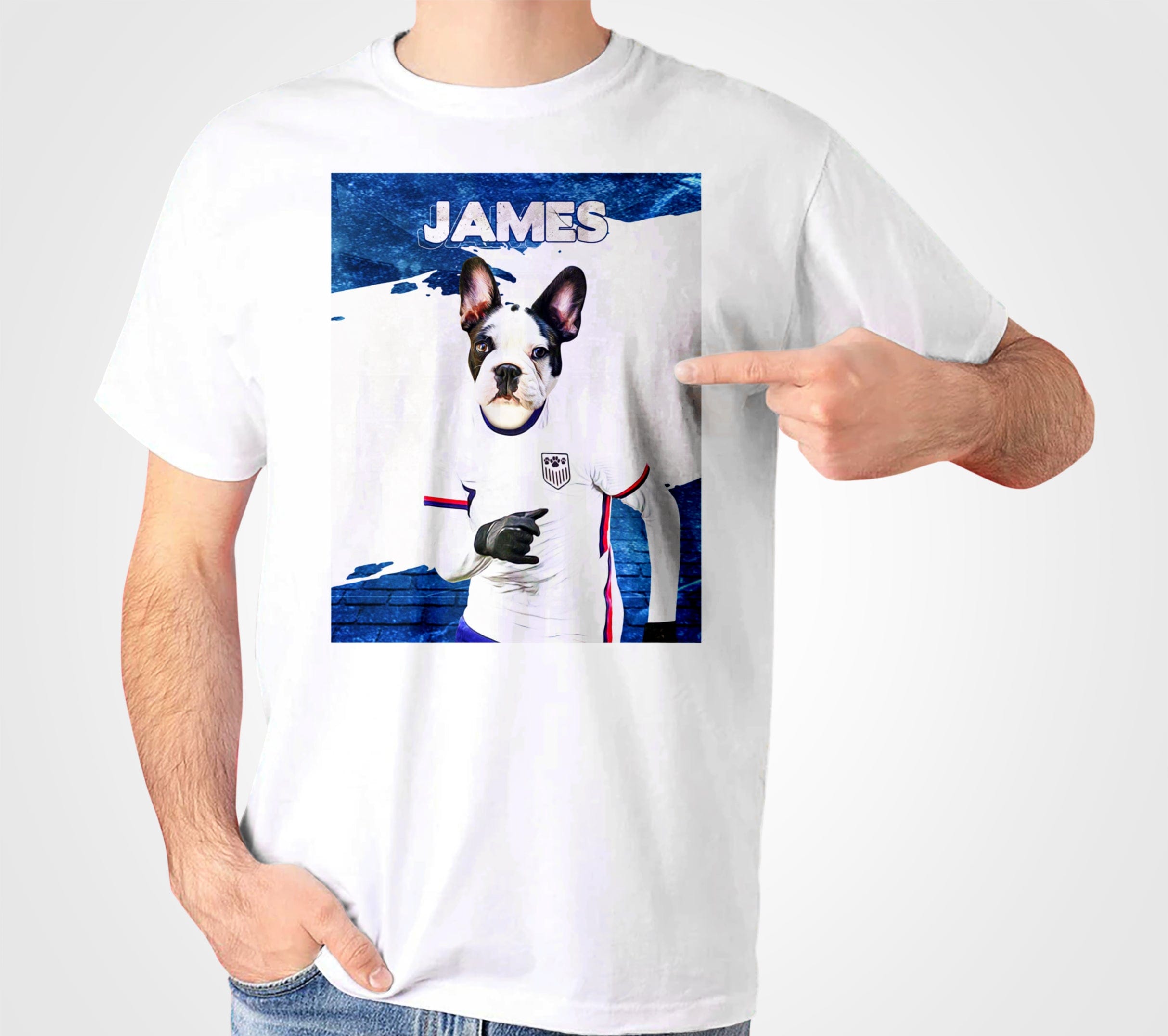 Camiseta personalizada para mascotas &#39;USA Doggos Soccer&#39; 