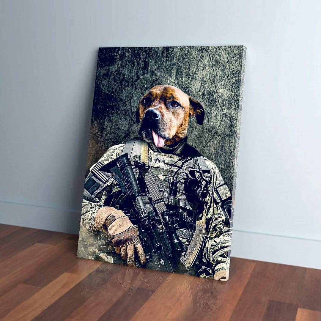 &#39;The Army Veteran&#39; Personalized Pet Canvas