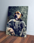 'The Army Veteran' Personalized Pet Canvas
