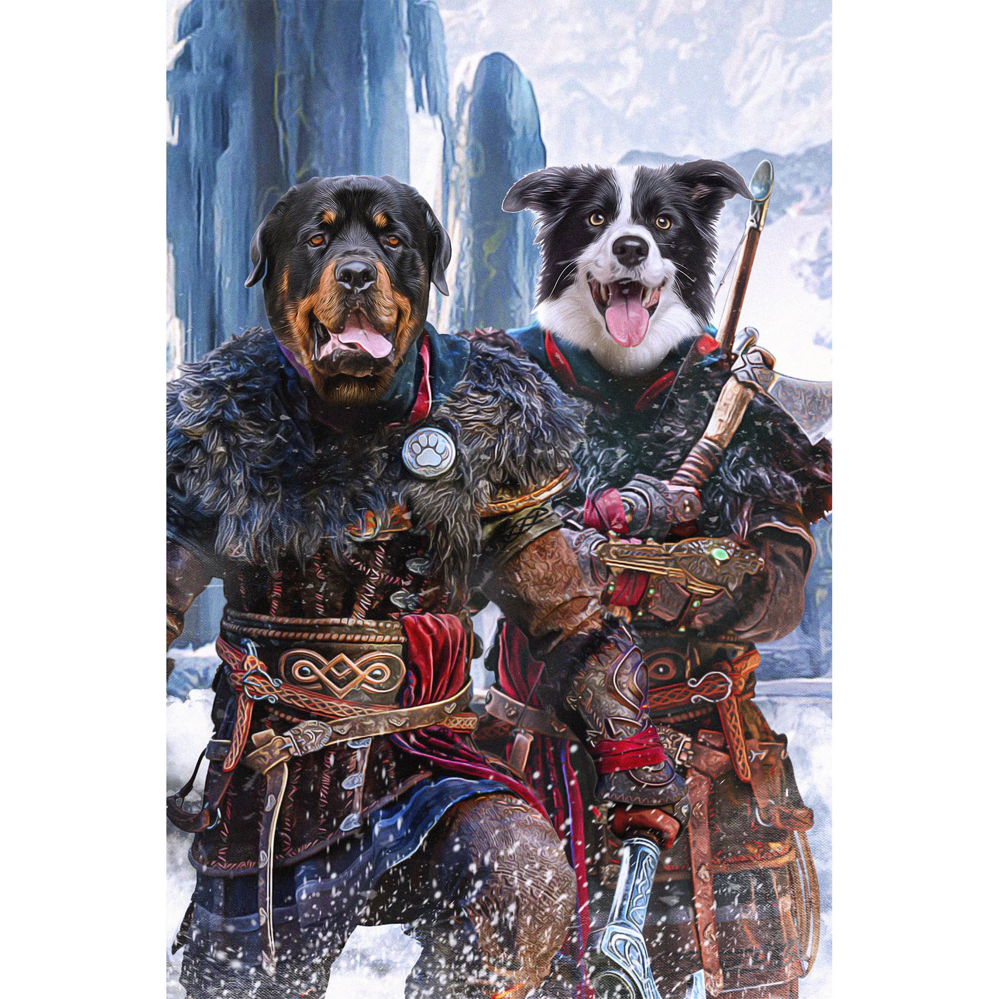&#39;The Viking Warriors&#39; 2 Pet Digital Portrait
