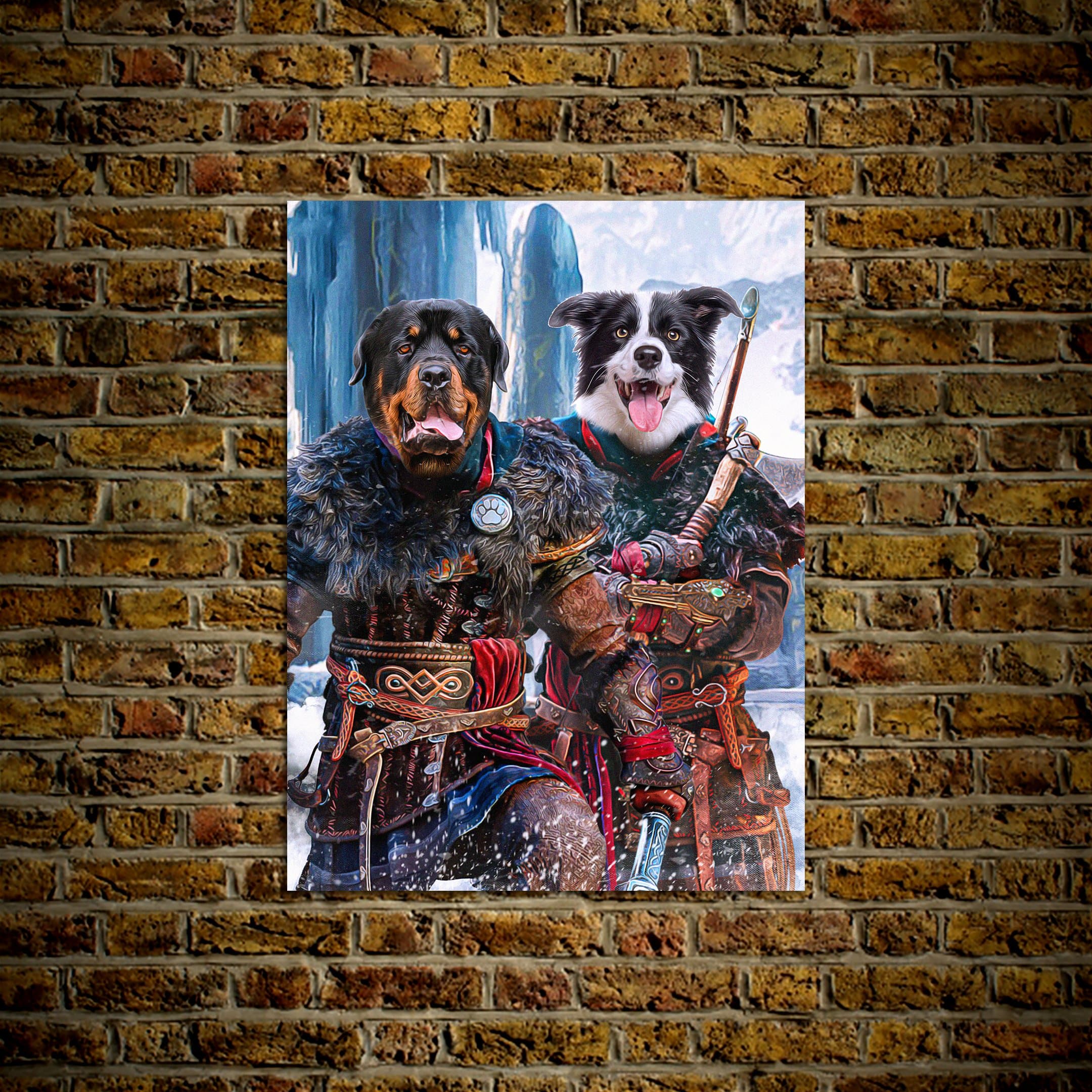 &#39;The Viking Warriors&#39; Personalized 2 Pet Poster