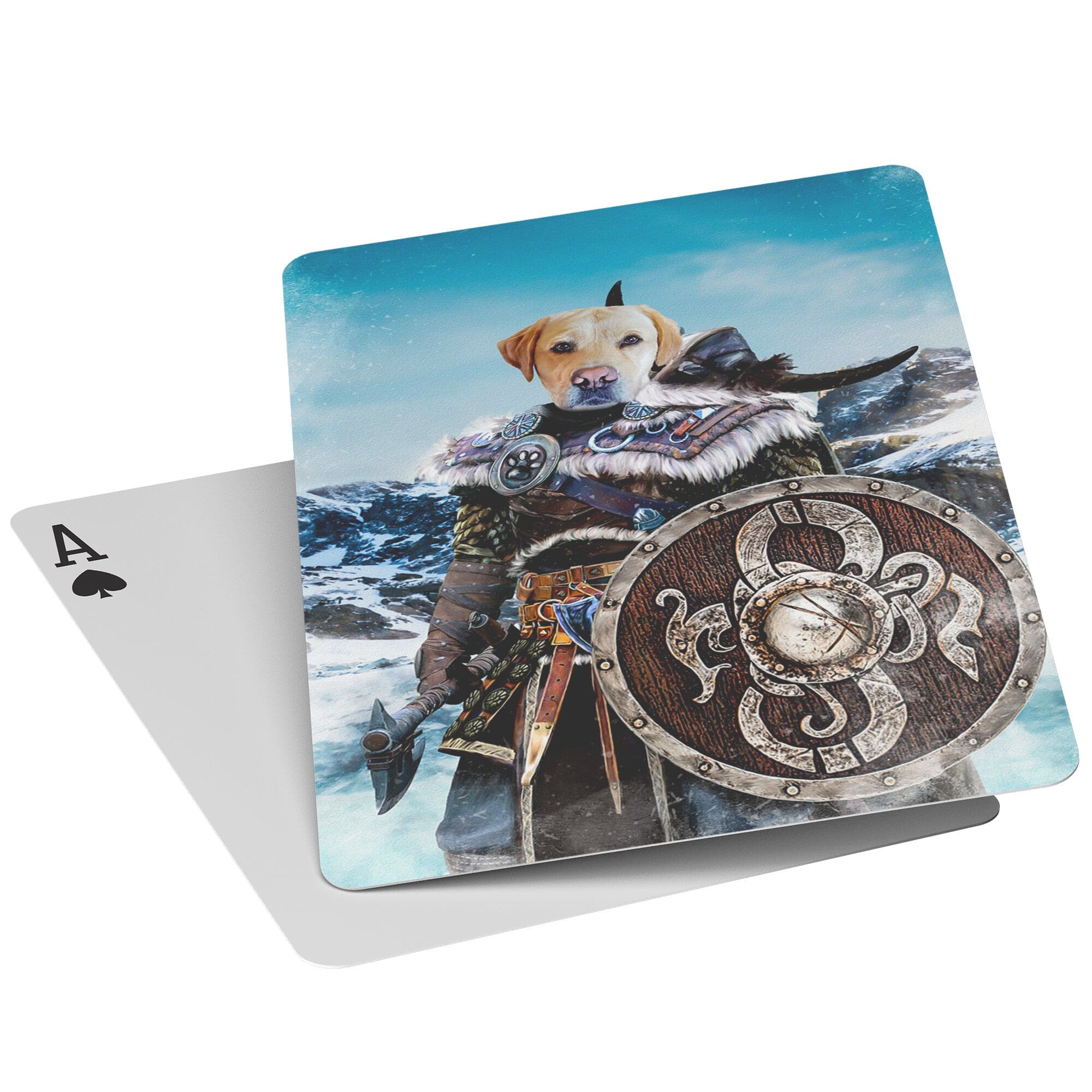 &#39;Viking Warrior&#39; Personalized Pet Playing Cards