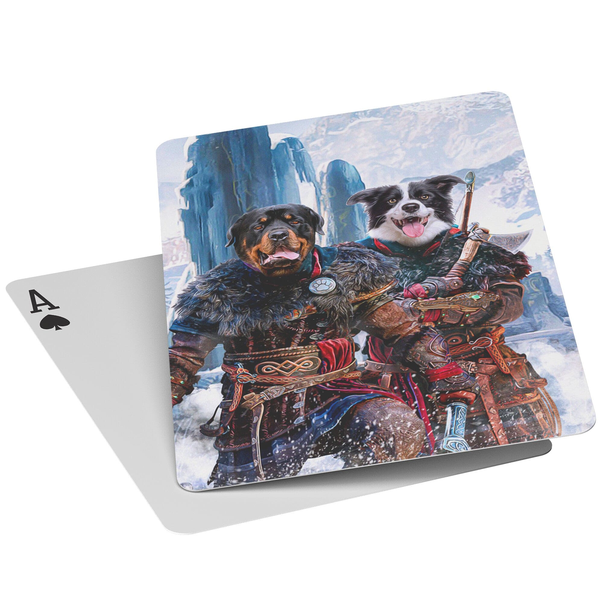 &#39;Viking Warriors&#39; Personalized 2 Pet Playing Cards