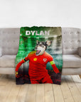 Manta personalizada para mascotas 'Wales Doggos Euro Football'