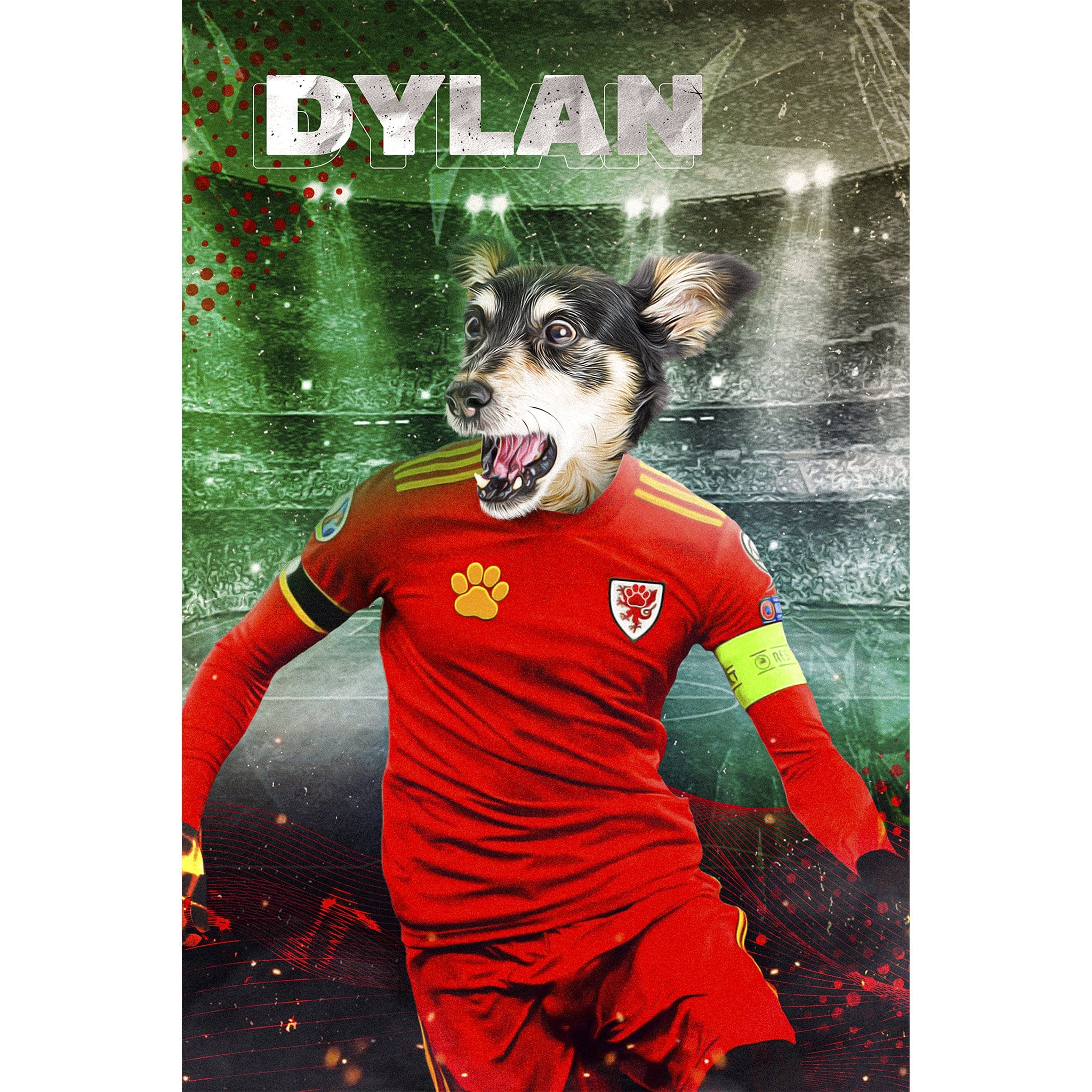 &#39;Wales Doggos Euro Football&#39; Digital Portrait