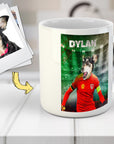 Taza personalizada para mascotas 'Wales Doggos Euro Football'