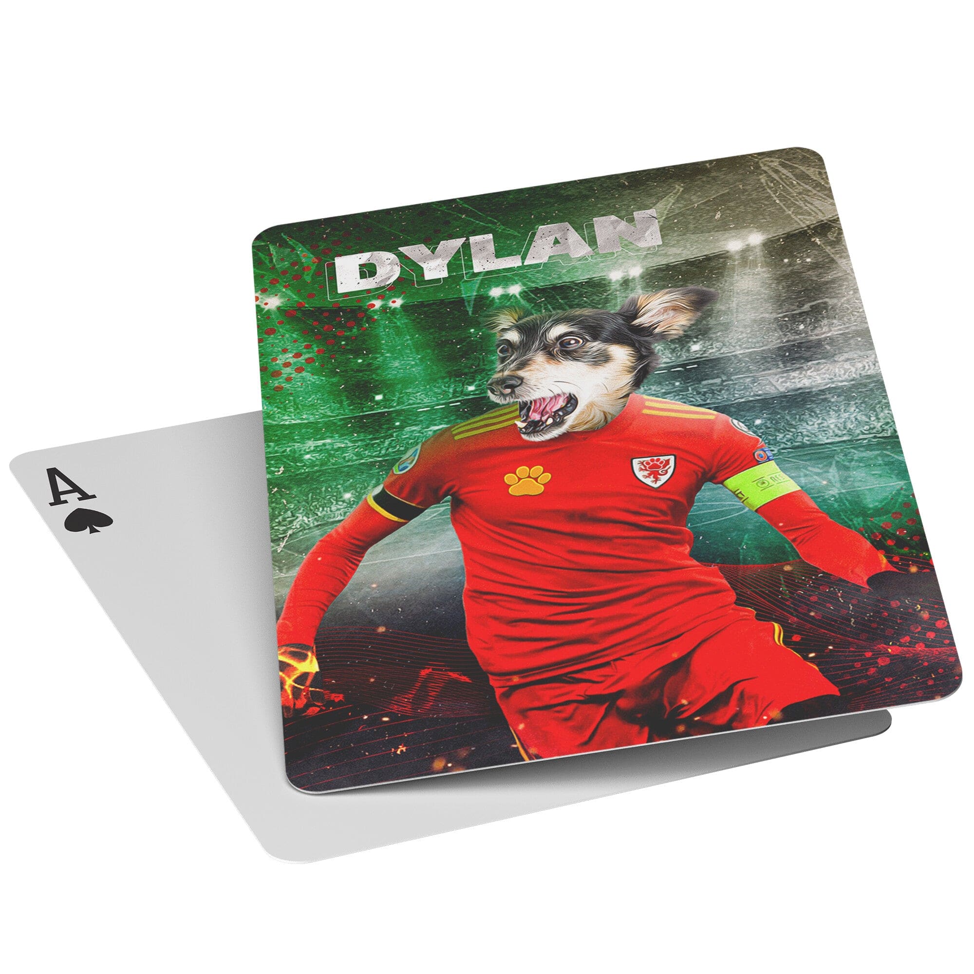 &#39;Wales Doggos Soccer&#39; Personalized Pet Playing Cards