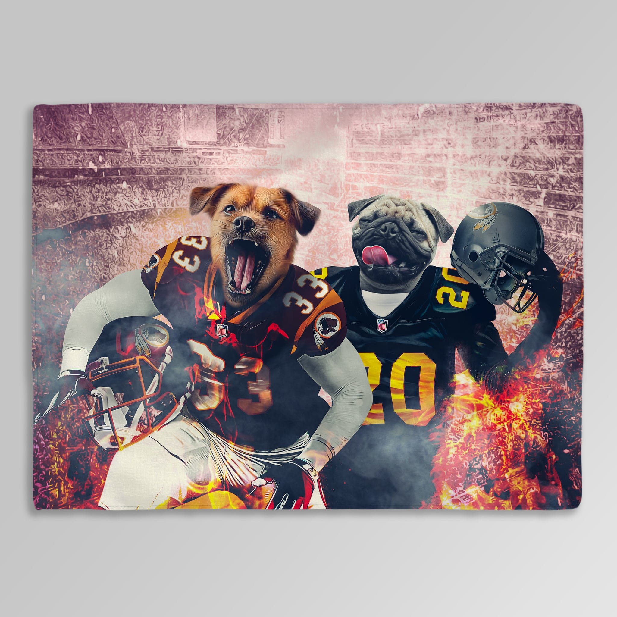 &#39;Washington Doggos&#39; Personalized 2 Pet Blanket