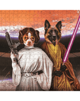'Princess Leidown & Jedi-Doggo' Personalized 2 Pet Puzzle