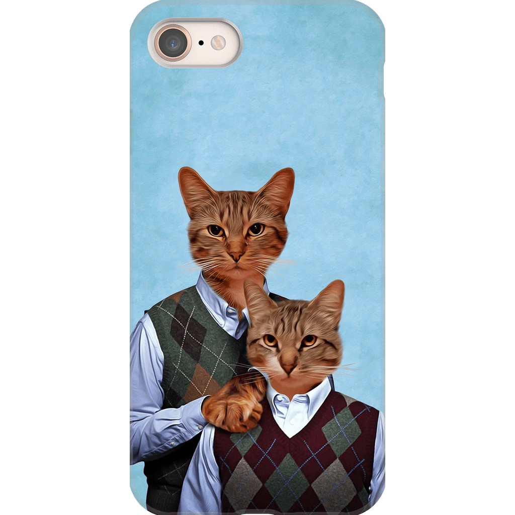 &#39;Step Kitties&#39; Personalized 2 Cat Phone Case