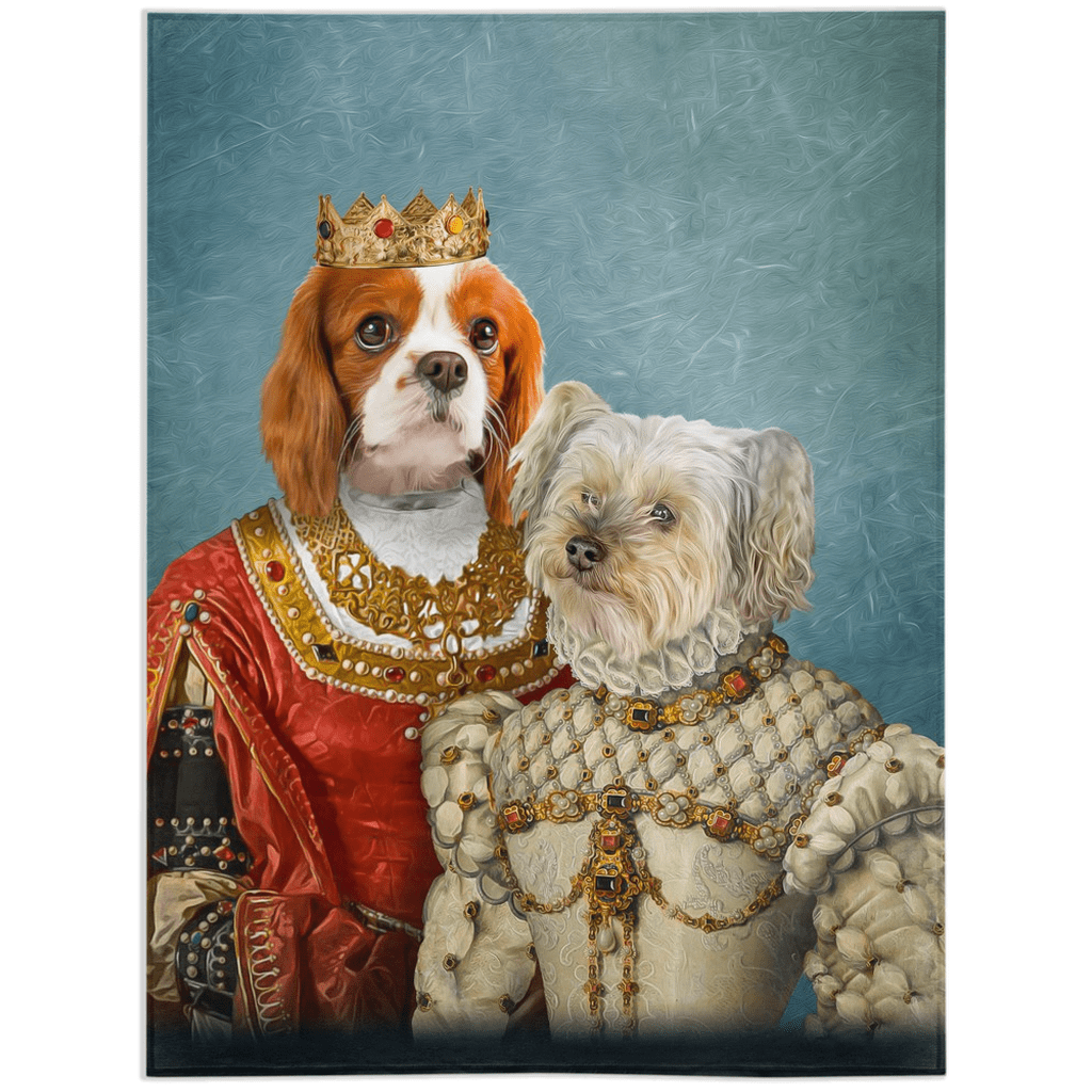&#39;Queen and Princess&#39; Personalized 2 Pet Blanket