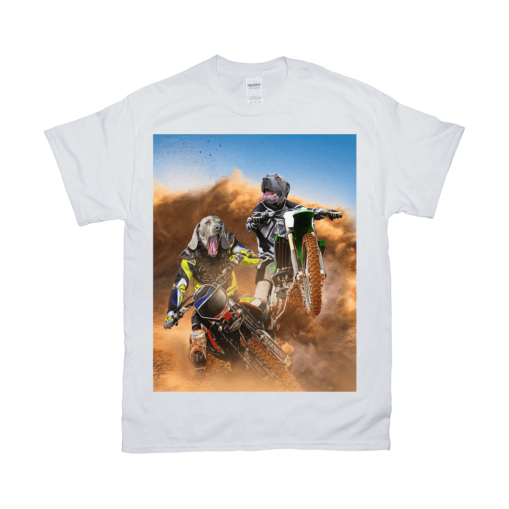 &#39;The Motocross Riders&#39; Personalized 2 Pet T-Shirt