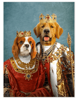 'King and Queen' Personalized 2 Pet Premium Poster