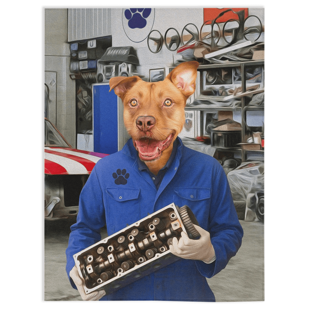 &#39;The Mechanic&#39; Personalized Pet Blanket