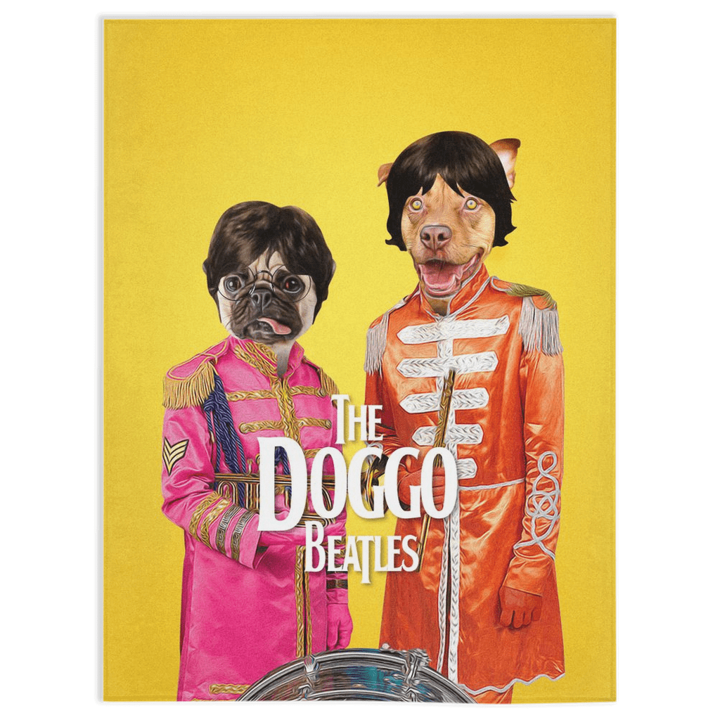 Manta personalizada para 2 mascotas &#39;The Doggo Beatles&#39;