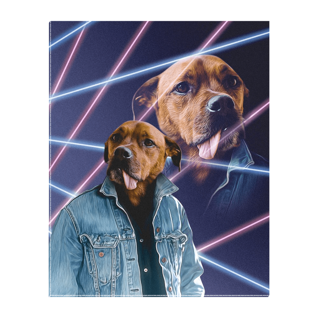 &#39;1980s Lazer Portrait&#39; Personalized Pet Standing Canvas