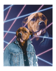 '1980s Lazer Portrait' Personalized Pet Standing Canvas