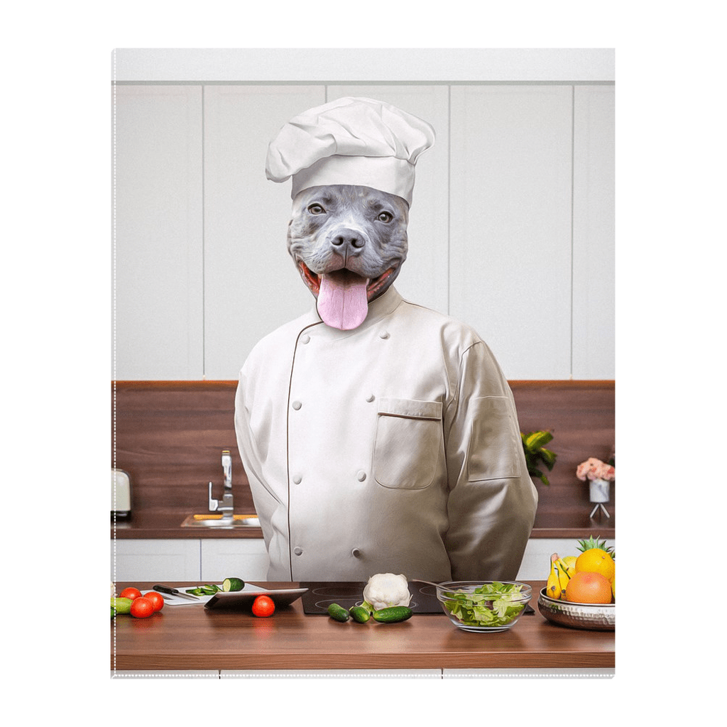 Lienzo de pie personalizado para mascotas &#39;El Chef&#39;