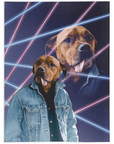 Manta personalizada para mascotas 'Retrato Lazer de los años 80' 