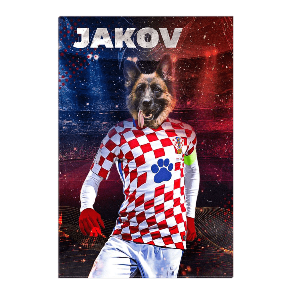 Lienzo personalizado para mascotas &#39;Croatia Doggos Soccer&#39;