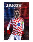 Lienzo personalizado para mascotas 'Croatia Doggos Soccer'