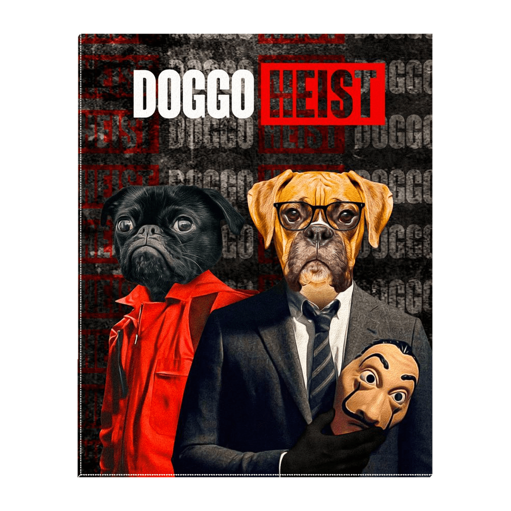 &#39;Doggo Heist&#39; Personalized 2 Pet Standing Canvas
