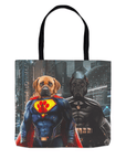'Superdog & Batdog' Personalized 2 Pet Tote Bag
