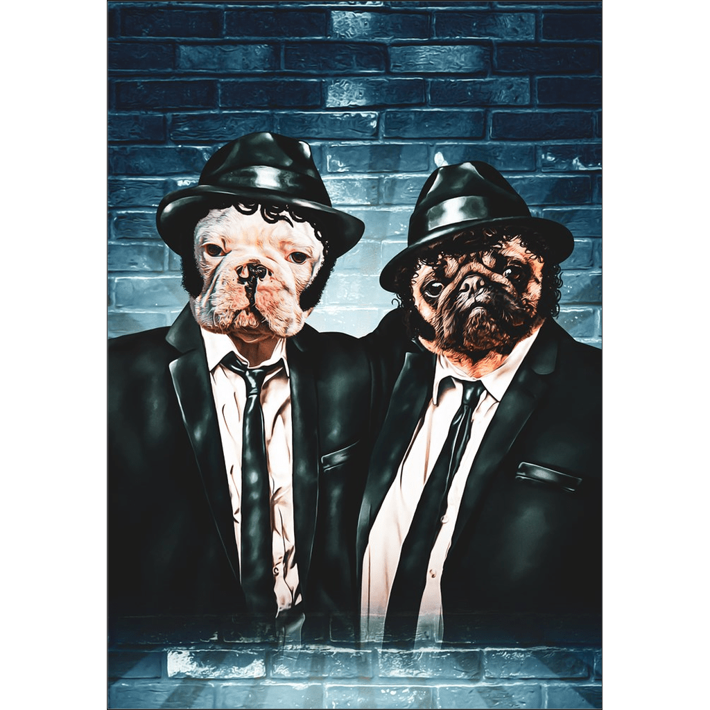 'The Blues Doggos' Personalized 2 Pet Poster