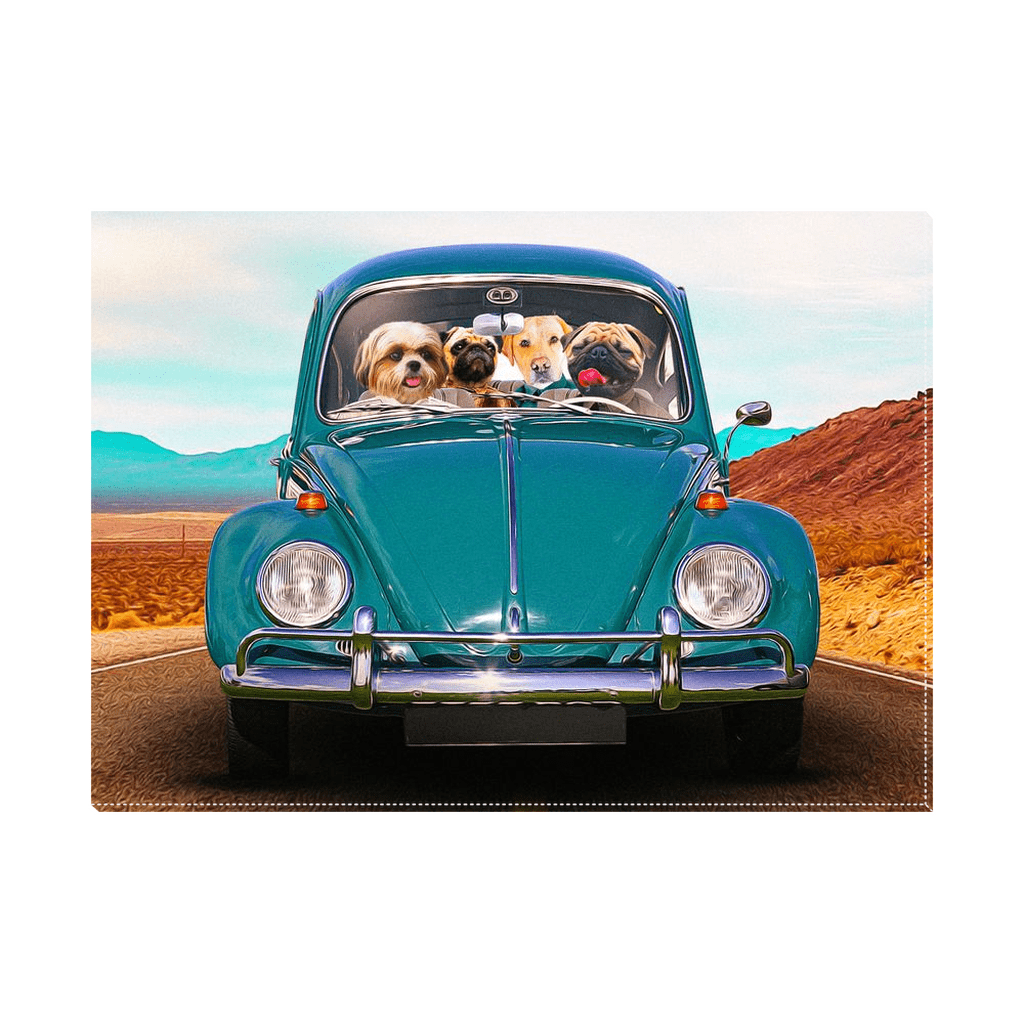 &#39;The Beetle&#39; Personalized 4 Pet Standing Canvas