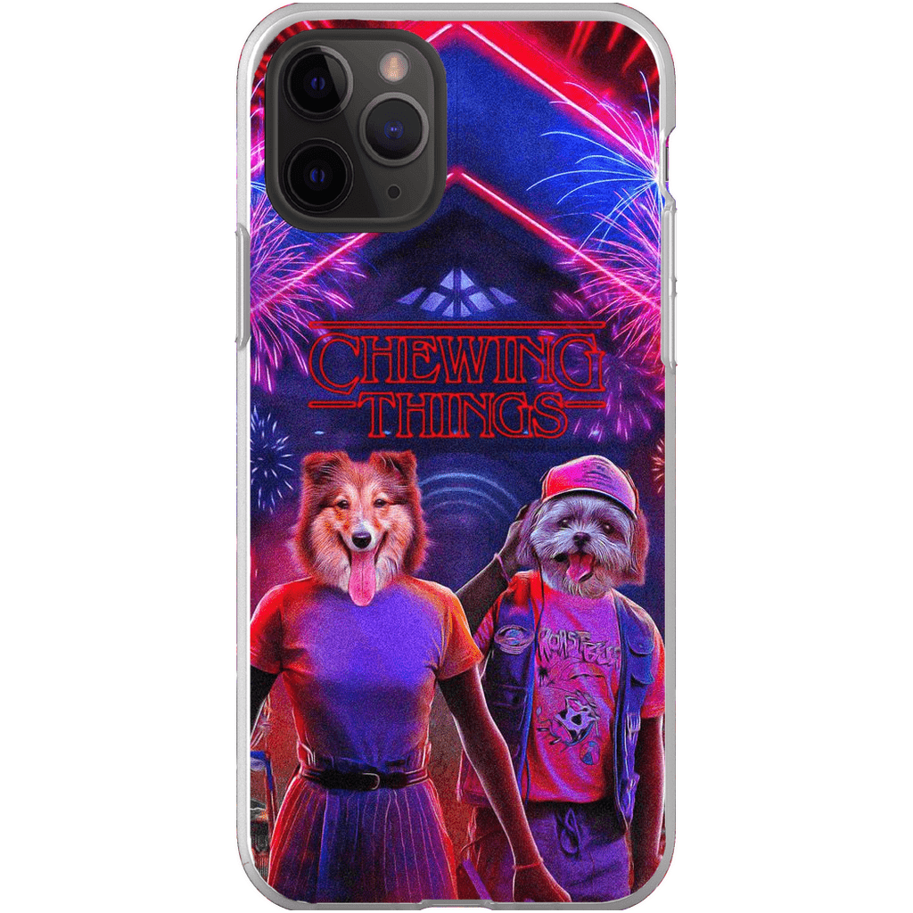 &#39;Chewing Things&#39; Personalized 2 Pets Phone Case