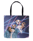 Bolsa de tela personalizada para 3 mascotas 'Retrato Lazer de los años 80 (hombres)'