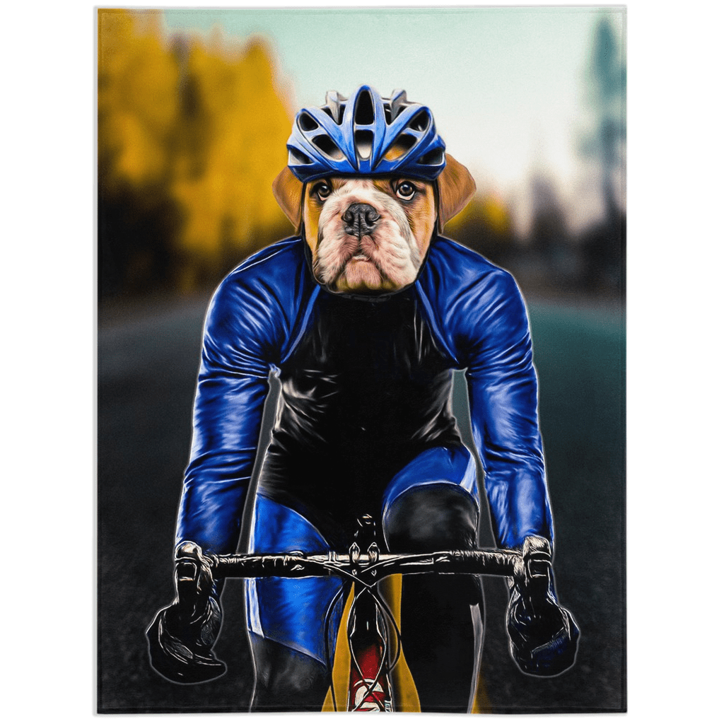 Manta personalizada para mascotas &#39;El ciclista masculino&#39; 