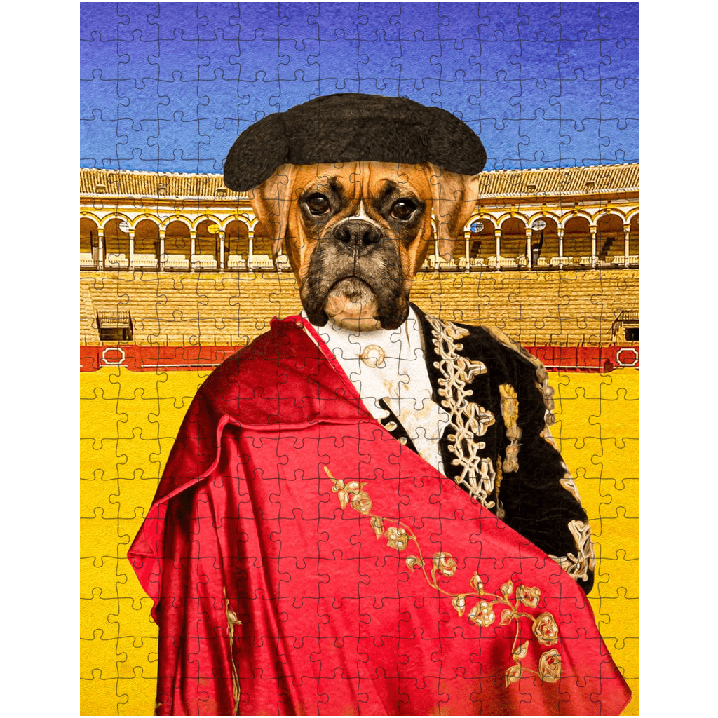 &#39;The Bull Fighter&#39; Personalized Pet Puzzle