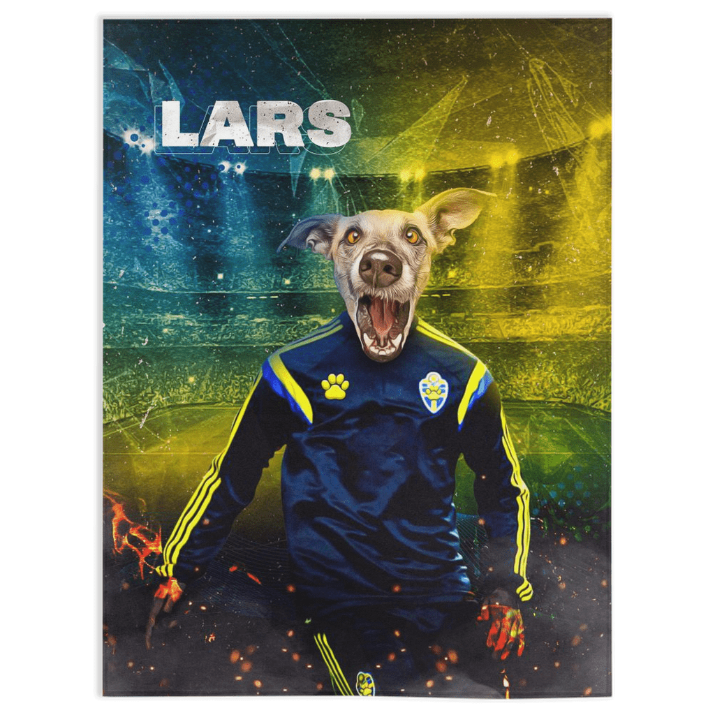 &#39;Sweden Doggos Soccer&#39; Personalized Pet Blanket
