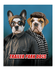 'Trailer Park Dogs 2' Lienzo personalizado para 2 mascotas de pie