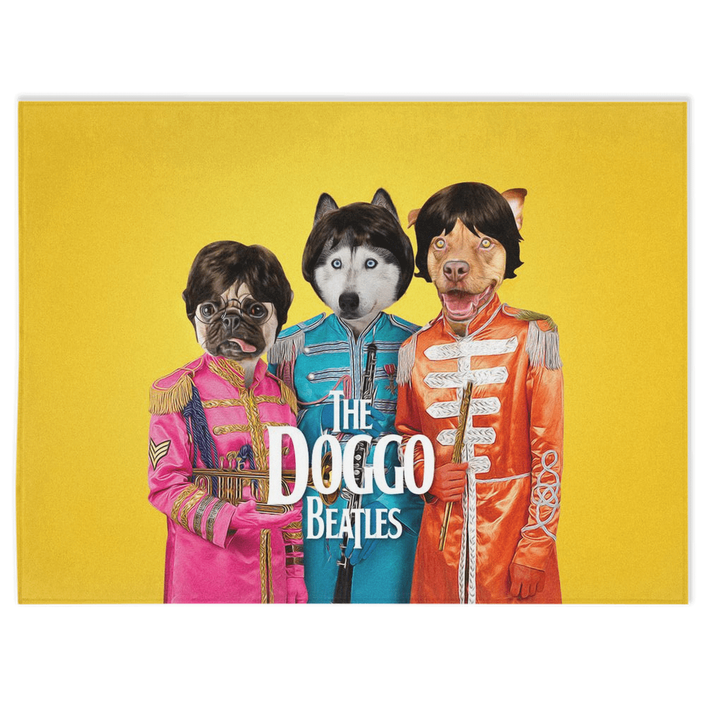 &#39;The Doggo Beatles&#39; Personalized 3 Pet Blanket