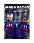 'France Doggos' Personalized 2 Pet Standing Canvas