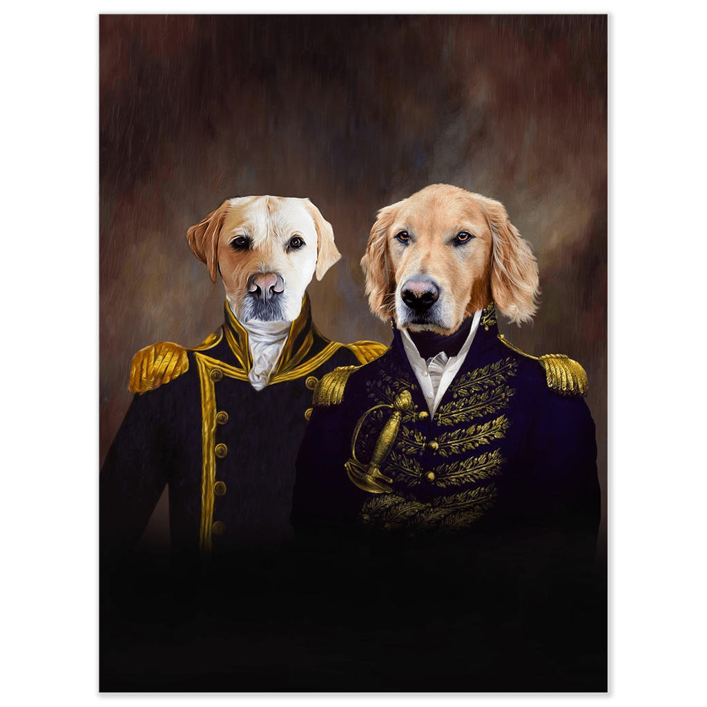 Póster premium personalizado para 2 mascotas &#39;El almirante y el capitán&#39;