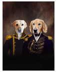 Póster premium personalizado para 2 mascotas 'El almirante y el capitán'