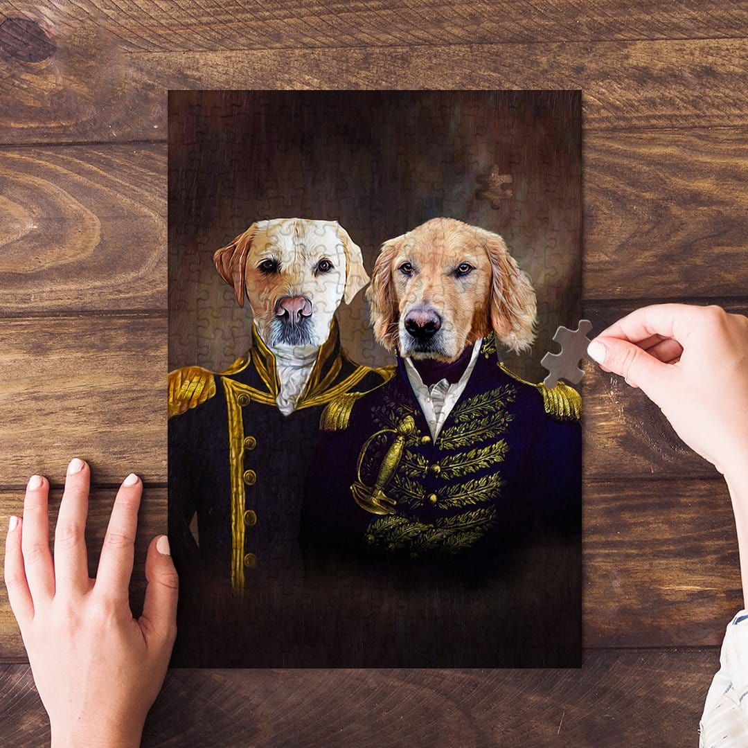 &#39;Admiral and Captain&#39; Personalized 2 Pet Puzzle