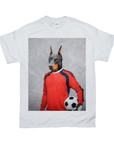 Camiseta personalizada para mascotas 'El portero de fútbol' 