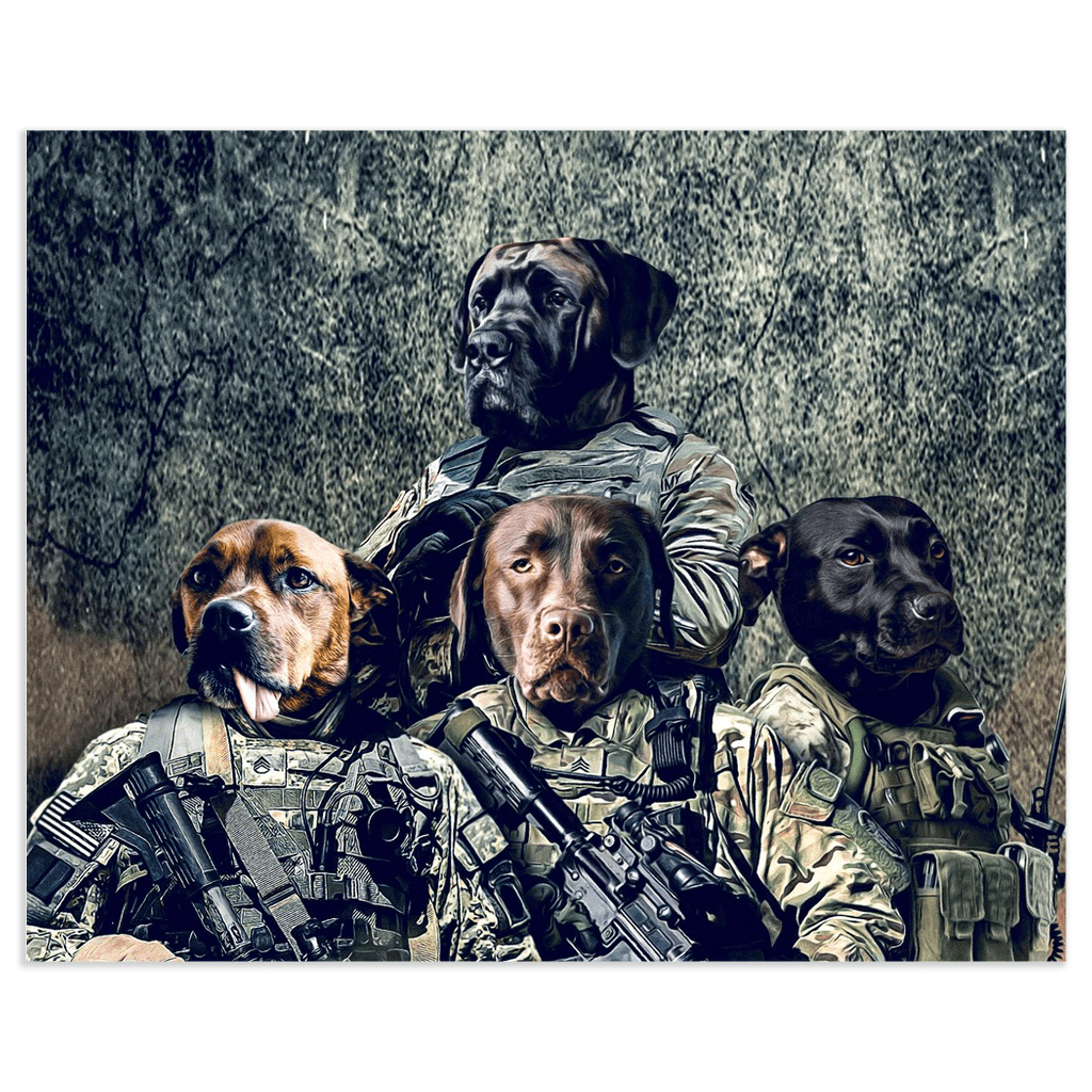 Póster personalizado para 4 mascotas &#39;The Army Veterans&#39;